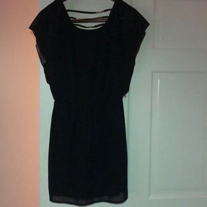 Black Dress with Gold Accents